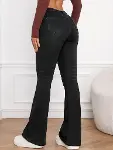 Kadın Yüksek Bel Cepli İspanyol Paçalı Kot Jeans Pantolon-3