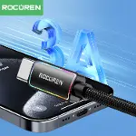 Type-C to USB-A RGB Aydınlatmalı 3A Hızlı Şarj ve Data Kablosu 1 Metre-4