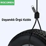 Type-C to USB-A RGB Aydınlatmalı 3A Hızlı Şarj ve Data Kablosu 1 Metre-6