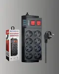 Isıya Dayanıklı Termal Akım Korumalı 8'li Priz ve 3 USB Girişli Uzatma Kablosu-5