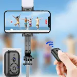 L12d Işıklı Selfie Çubuğu Uzaktan Kumandalı 116 Cm Tripod Özçekim Alüminyum Masa Üstü Tripod-2