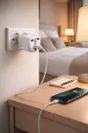 Universal Priz Adaptörü 2’li Set, Avrupa Tipi Fiş EU,Çoklu Girişli Seyahat Adaptörü, Tüm Ülkelerle U-3