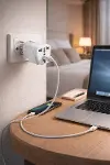 Universal Priz Adaptörü 2’li Set, Avrupa Tipi Fiş EU,Çoklu Girişli Seyahat Adaptörü, Tüm Ülkelerle U-7