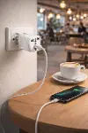 Universal Priz Adaptörü 2’li Set, Avrupa Tipi Fiş EU,Çoklu Girişli Seyahat Adaptörü, Tüm Ülkelerle U-8