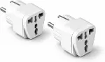 Universal Priz Adaptörü 2’li Set, Avrupa Tipi Fiş EU,Çoklu Girişli Seyahat Adaptörü, Tüm Ülkelerle U-1