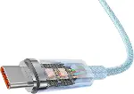 Explorer Serisi Hızlı Şarj Kablosu Akıllı Sıcaklık Kontrolü USB to Type-C 100W, 1m, Mavi-4