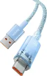Explorer Serisi Hızlı Şarj Kablosu Akıllı Sıcaklık Kontrolü USB to Type-C 100W, 1m, Mavi-5