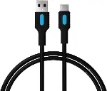Coral USB A-C Hızlı Şarj Kablosu (Siyah + Mavi/Siyah Uç) (120 CM)-3