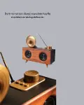 Retro Gramafon Bluetooth Hoparlör Çift Stereo Sesli FM Radyo Destekli-2