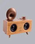 Retro Gramafon Bluetooth Hoparlör Çift Stereo Sesli FM Radyo Destekli-5