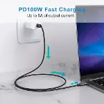 Force 100W Type-C to Type-C 50 cm USB 3.1 Gen2 10 Gbps 4k@60hz Hızlı Şarj Data ve Görüntü Aktarım Ka-2