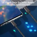 Force 100W Type-C to Type-C 50 cm USB 3.1 Gen2 10 Gbps 4k@60hz Hızlı Şarj Data ve Görüntü Aktarım Ka-3