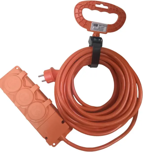 3’lü Seyyar Uzatma Kablosu - 3x2,5mm² Yüksek Güç Kapasiteli Kalın Kablo, IP44 Suya Dayanıklı Bylion