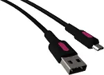 Coral Micro USB Hızlı Şarj Kablosu (Siyah + Fuşya/Siyah Uç) (150 CM)-2