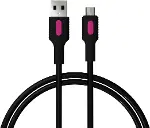 Coral Micro USB Hızlı Şarj Kablosu (Siyah + Fuşya/Siyah Uç) (150 CM)-3