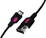 Coral Micro USB Hızlı Şarj Kablosu (Siyah + Fuşya/Siyah Uç) (150 CM)-1