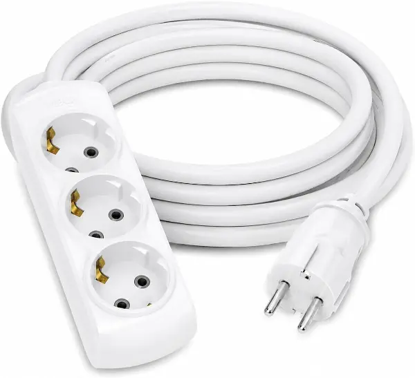3 Metre Uzatma Kablosu, Topraklı Elektrik Uzatma Kablosu, Dayanıklı PVC Kablolu Güç Uzatma Kablosu,