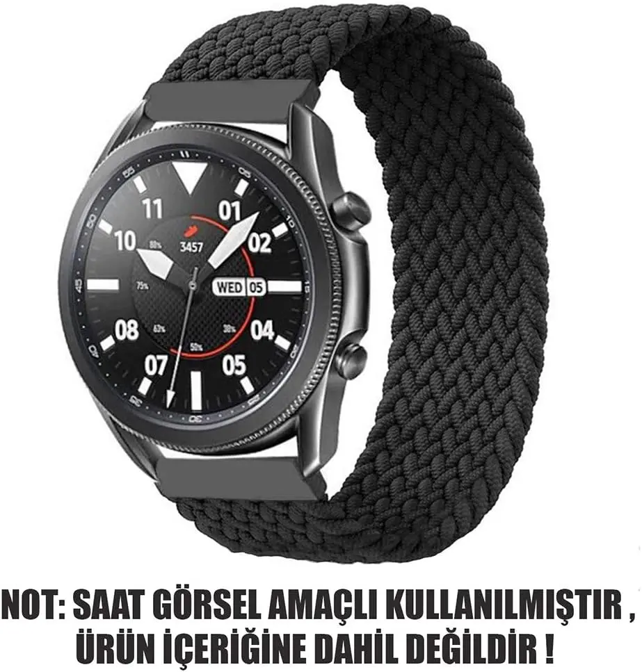 Xiaomi Watch S1 Pro için Kordon, (Medium Size, 155mm) Braided Solo Loop Band Siyah [Watch S1 Pro ile
