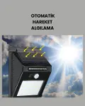 Sensörlü 20 LED Solar Duvar Lambası 3 Metre Algılama Mesafesi-3