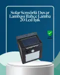 Sensörlü 20 LED Solar Duvar Lambası 3 Metre Algılama Mesafesi-1