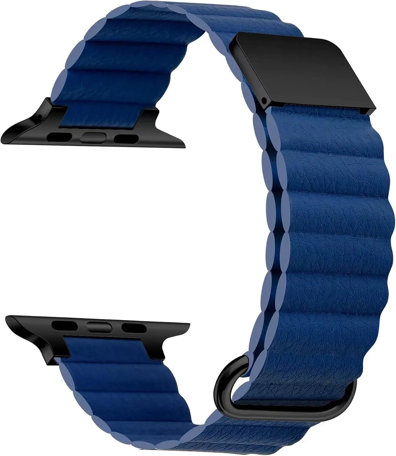 Apple İle Uyumlu Watch Ultra 42/44/49mm KRD-78 PU Deri Kordon Strap Kayış Lacivert