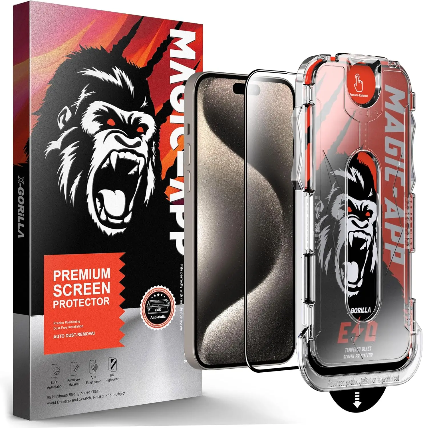 Klasse X-Gorilla iPhone 12/12 Pro Ekran Koruyucu Cam | 9H Kırılmaz Tam Kaplama, Tozsuz Uygulama ve K