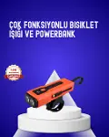 600 Lümen Şarjlı Bisiklet Farı COB Yan Çakar Acil Durum-1