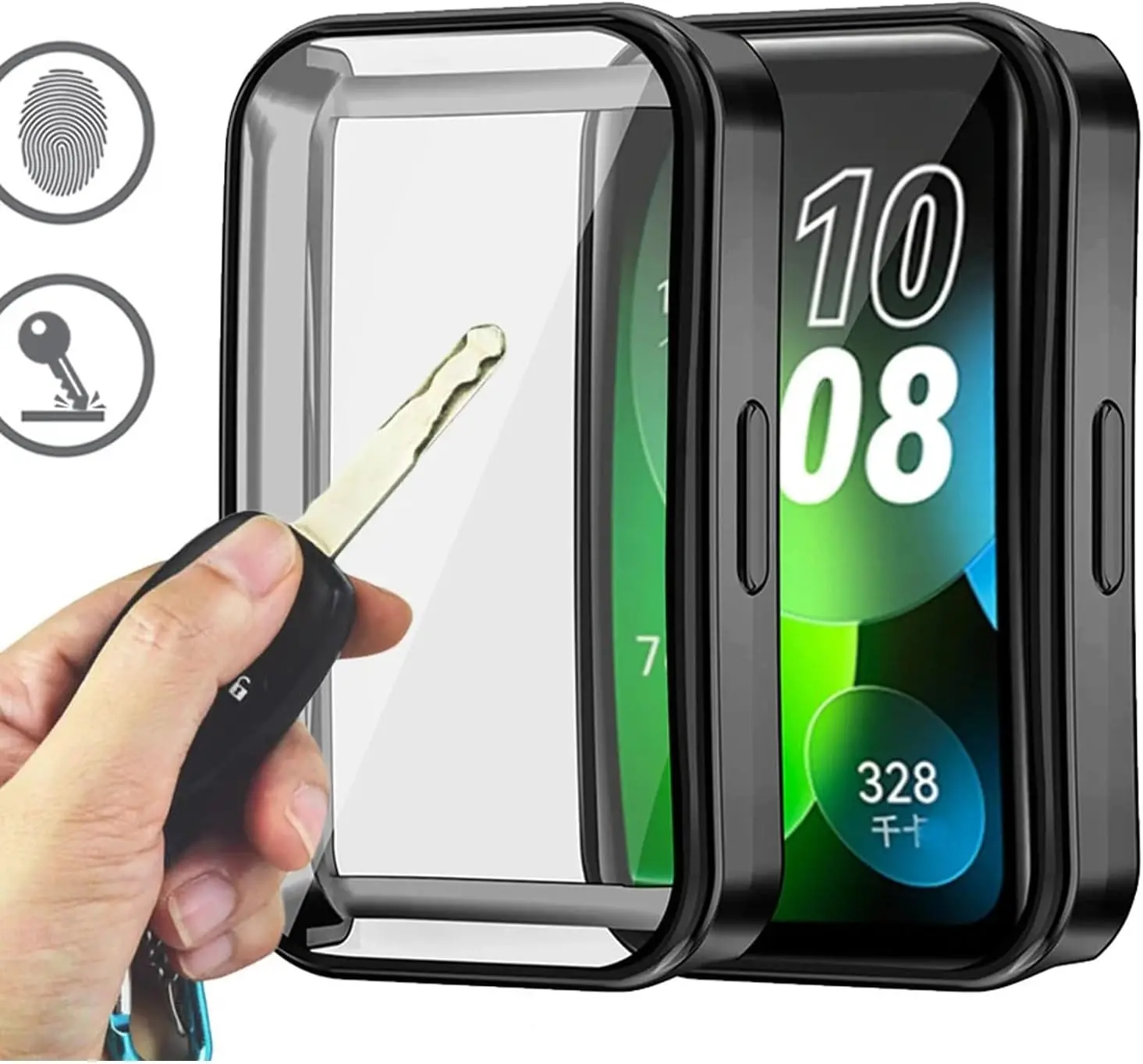 Samsung Galaxy Fit3 ile uyumlu Silikon Kasa Ekran Koruyucu 360 Tam Kapatan Çerceve PC Kasa Koruma Si