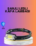 Beyaz Led Işık Sensörlü Kafa Lambası Lityum Batarya Led El Fenerli Şarjlı-1