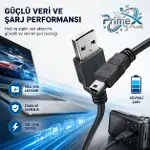 PrimeX PX-5P15 1.5 Metre 5 Pin USB Kablo, Mini Usb Kablo, USB AM/Mini 5pin Kablo, PS3 Kol Şarj kablo-2