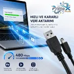 PrimeX PX-5P15 1.5 Metre 5 Pin USB Kablo, Mini Usb Kablo, USB AM/Mini 5pin Kablo, PS3 Kol Şarj kablo-5