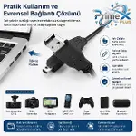 PrimeX PX-5P15 1.5 Metre 5 Pin USB Kablo, Mini Usb Kablo, USB AM/Mini 5pin Kablo, PS3 Kol Şarj kablo-6