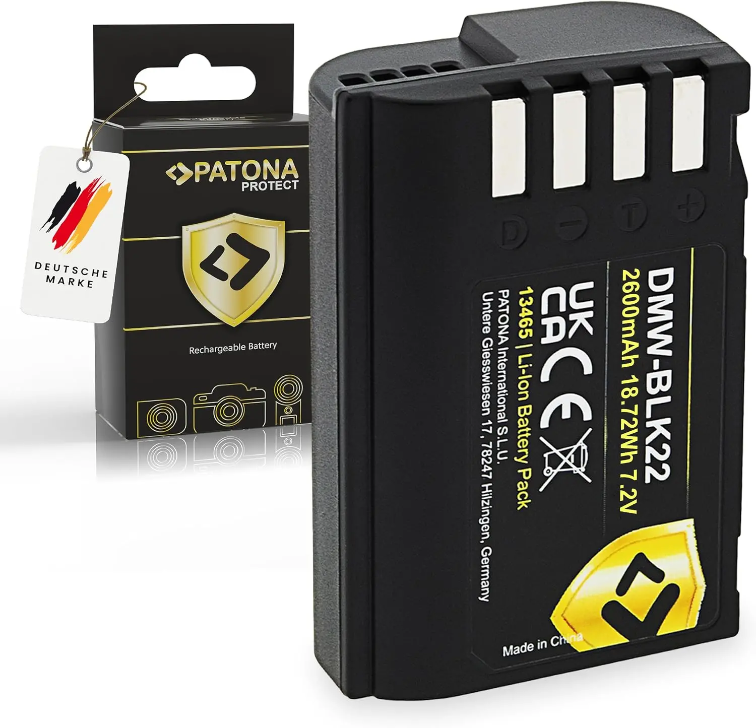 Panasonic DMW-BLK22 BLK22E Battery 2600mAh için yedek batarya