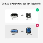 USB den USB-B ye Yazıcı Tarayıcı Kablosu, 2 Metre-7