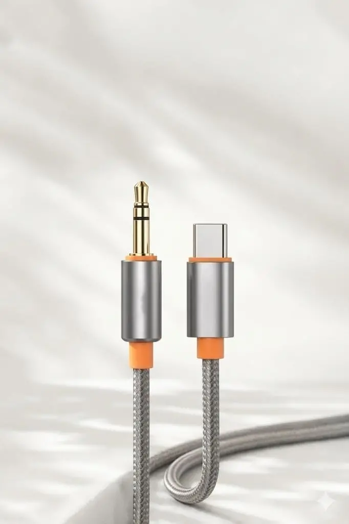 3.5mm Aux to Type-C,Lighting ile Uyumlu Kablolar (1metre, 2 metre) (Type-C 1 Metre)