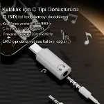 Type C to 3.5mm DAC Kulaklık Dönüştürücü iPhone 15 ve Type C Telefon ile Uyumlu Çevirici OTGAX (2)-3