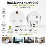 İngiliz Priz Adaptörü, UK Fiş Dönüştürücü, Topraklı Seyahat Adaptörü; Türkiye Tipi Cihazlar İçin 350-2