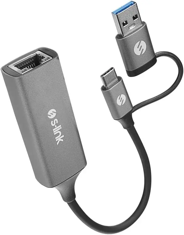 SWV-USBC029 Gri Metal Type-C + USB3.0 Çeviricili 10/100/1000Mbps Adaptör, USB3.0 Ethernet Çevirici,