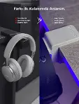 Premium Beyaz Masa Kenarı Kulaklık Standı – Polardock Edition | Kaydırmaz Keçeli, Ergonomik ve Güçle-3