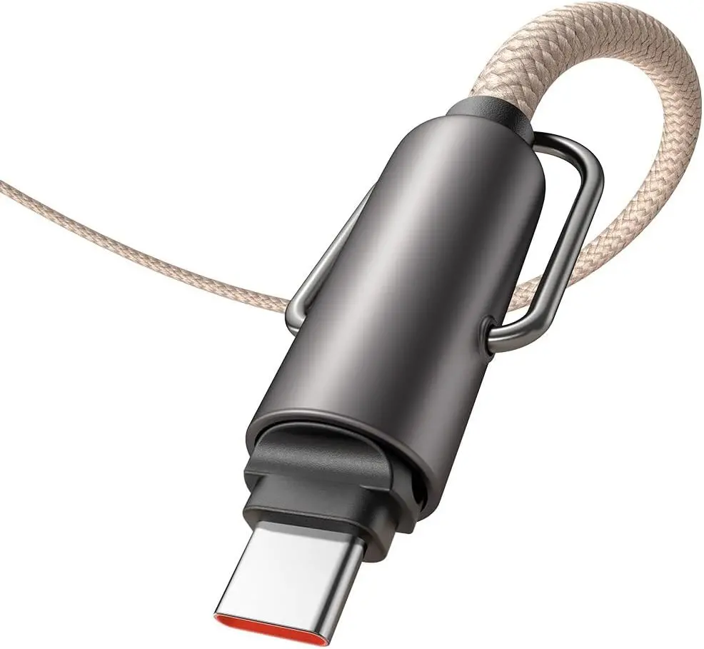 Ca-6831 Çok Işlevli Çapraz Boyun Askili Kablosu 1.2 M 60 W Type-C To Type-C Haki