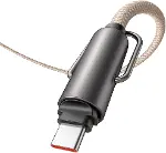 Ca-6831 Çok Işlevli Çapraz Boyun Askili Kablosu 1.2 M 60 W Type-C To Type-C Haki-1