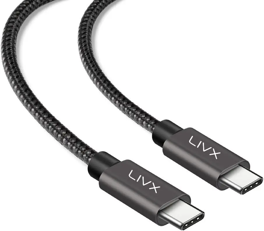 Solid 100W 5A Type C to Type C iPhone 15 Pro Max Plus Hızlı Şarj ve Data Kablosu Halat Örgülü Space