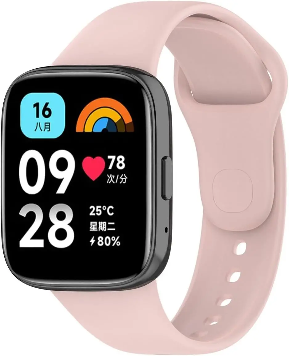 Akıllı Saat Kordonu, Redmi Watch 3 Active ile Uyumlu Silikon Tokalı Saat Kayışı, Terletmeyen Ayarlan