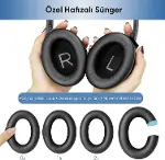 BOSE ile Uyumlu QuietComfort 45 (QC45) & Quiet Comfort SE (QC SE) için Suni Deri Kulaklık Pedi Hafız-5