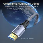 HDMI 2.1 8K 60Hz 4K 120Hz 48 Gbps HDR eARC HDCP 2.2 Örgülü Ses ve Görüntü Kablosu 1 Metre-2