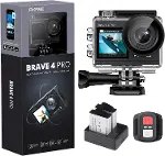 Brave 4 Pro Aksiyon Kamerası 4K Su Geçirmez Su Altı Kamerası 40 m - Ultra HD 20MP 170° Geniş Açılı W-1