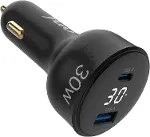 30W Led Ekranlı Type-C + USB-A Araç Şarj Aleti iPhone & Android & Tablet Araç içi Şarj Cihazı-3