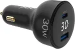 30W Led Ekranlı Type-C + USB-A Araç Şarj Aleti iPhone & Android & Tablet Araç içi Şarj Cihazı-5