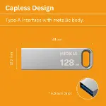 TransMemory U366 128GB USB Bellek – USB 3.2 Gen 1, Metal-5