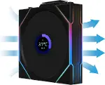 UNI FAN TL WIRELESS LCD 3x120mm Siyah Kasa Fanı (G99.12TLLCD1W3B.00)-5